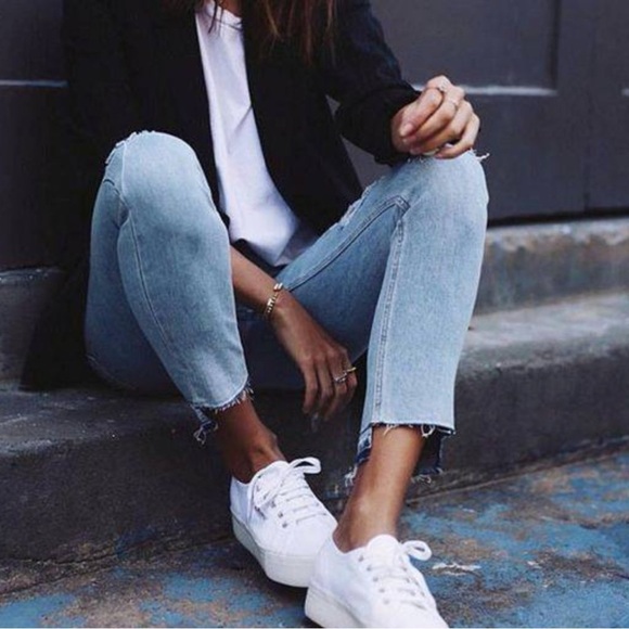 Superga Platform 2790 Sneaker Shoe Canvas Retro Coachella White Womens 7.5/ EU38 - Picture 5 of 14